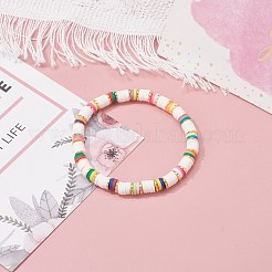 Braccialetto di stirata di potere dell'energia delle perle del disco per le donne teenager della ragazza&nbsp;BJEW-JB07034-03
