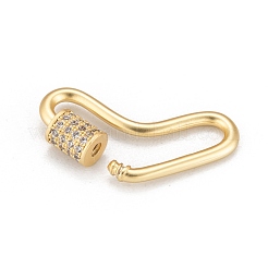 Messing Micro Pave Zirkonia Schraube Karabiner Schloss Charms&nbsp;ZIRC-G160-60G