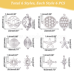 36 pz 6 connettori a maglie in acciaio inossidabile stile 201&nbsp;STAS-DC0005-54