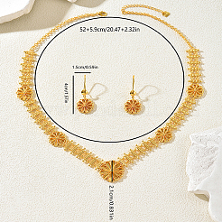 Elegante Halskette und Ohrringe mit Messingblumenanhänger für Damen&nbsp;EH6760