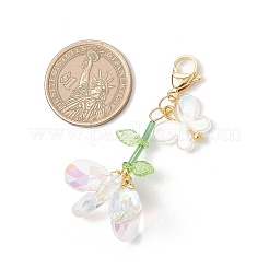 Set di decorazioni con pendenti a farfalla in acrilico e perline di vetro fatte a mano&nbsp;HJEW-MZ00259-03