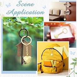 5 porte-clés pendentif médaillon en laiton&nbsp;KEYC-YW00267