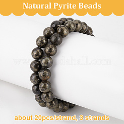3 filo di perline di pirite naturale&nbsp;G-OC0005-03