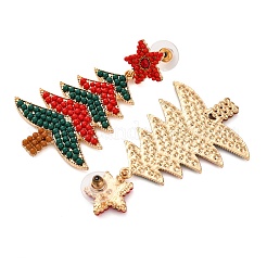 Weihnachtsbäume mit Stern-Ohrstecker aus Legierung für Damen&nbsp;EJEW-Z078-03A