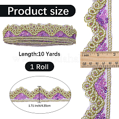 Ruban de dentelle polyester scintillant&nbsp;SRIB-WH20020-049B