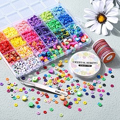 Braccialetto preppy heishi a tema cibo fai da te con kit per la creazione di lettere&nbsp;DIY-YW0005-64