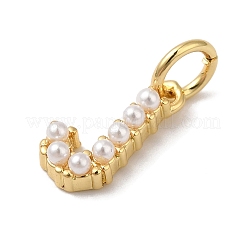 Laiton plaqué en rack avec breloques en plastique ABS imitation perles&nbsp;KK-B092-30J-G
