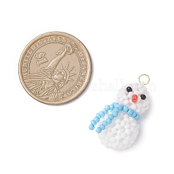 Pendentifs bonhomme de neige en perles de verre&nbsp;PALLOY-MZ01007