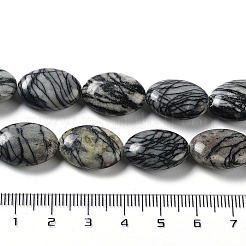 Natürliche schwarze Seide Stein / Netstone Perlen Stränge&nbsp;G-L164-A-24