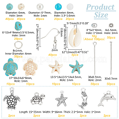 Kit de fabrication de boucles d'oreilles pendantes en perles de turquoise synthétiques&nbsp;DIY-PH0022-46