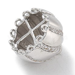 Gestellplattierte Messing-Anhängerbügel mit Mikropavé und klaren kubischen Zirkonia&nbsp;KK-L224-002P
