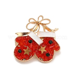 Weihnachtslegierung Strass-Anstecknadeln für Rucksackkleidung&nbsp;LS-JEWB-C052-01C-KCG