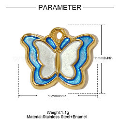 304 Edelstahl-Emaille-Anhänger&nbsp;STAS-OY005-40G