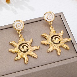 Pendientes colgantes de aleación de esmalte para mujer.&nbsp;WGFF9F2-01