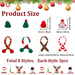 24 Stück Mini-Strickschal und Mütze aus Wollgarn im 8-Stil&nbsp;DIY-FG0004-35