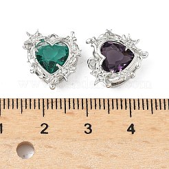 Anhänger aus Messing und Glas mit Mikropavé und Zirkonia&nbsp;KK-S532-04P