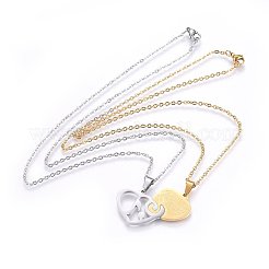 Colliers à pendentifs fendus en acier inoxydable 304&nbsp;STAS-O108-14GP