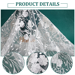 Elastischer Spitzenstoff aus Polyester mit Blumenmuster&nbsp;DIY-WH0504-179