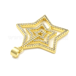 Porte micro ouvrent pendentifs zircone cubique en laiton de placage&nbsp;KK-D359-30G