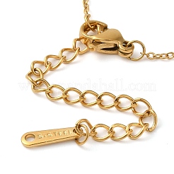 Halsketten mit Kugelkette und Herzanhänger aus 304 Edelstahl für Damen&nbsp;NJEW-K255-05G