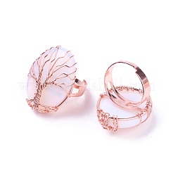 Anneaux réglables en opalite&nbsp;RJEW-F085-B01