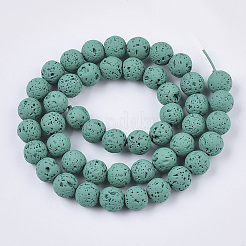 Sprühlackierte natürliche Lavasteinperlenstränge&nbsp;X-G-N0324-C-03