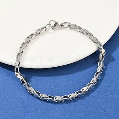 201 bracciali a catena in acciaio inossidabile per uomo e donna&nbsp;BJEW-B143-03P