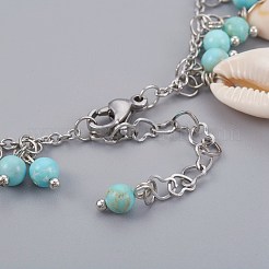 Braccialetti con ciondoli conchiglia ciprea&nbsp;BJEW-JB04094