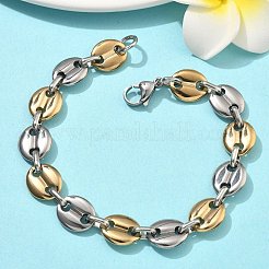 Bracelets en chaîne en acier inoxydable 304 en forme de grain de café pour femmes et hommes&nbsp;BJEW-B169-03GP
