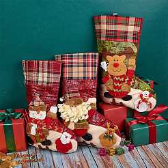 3pcs 3 sacs-cadeaux de chaussettes de noël de style&nbsp;HJEW-SZ0001-10