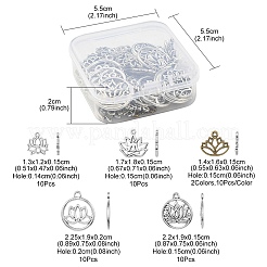 60pcs 6 pendentifs en alliage de style tibétain&nbsp;TIBE-YW0001-31