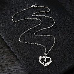 Colliers pendentifs initiales en forme de cœur et de fleur en alliage pour femmes&nbsp;FS-WGC56A9-24