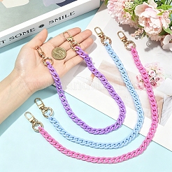 3 unidad de cadena decorativa de acrílico opaco de 3 colores para bolso&nbsp;HJEW-FS00091-03