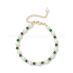 Muschelperle & gefärbte natürliche malaysische Jade-Armbänder mit runden Perlen für Frauen&nbsp;BJEW-JB12031-03