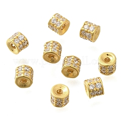 925 micro pavé di perline distanziatrici in argento sterling con zirconi trasparenti&nbsp;STER-U006-14G