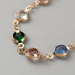 Messing-Strass-Gliederarmbänder für Frauen&nbsp;BJEW-WH0014-101