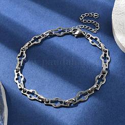 Bracelets à maillons croisés en acier inoxydable 304 pour hommes et femmes&nbsp;BJEW-D042-41P