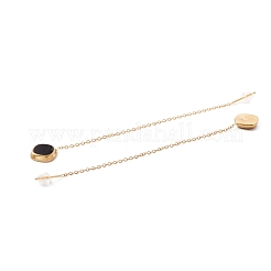 Lunga catena con orecchini pendenti a rombo smaltato&nbsp;EJEW-A067-03G