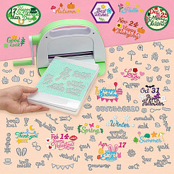 4 pz. stencil per fustelle in acciaio al carbonio a tema festival&nbsp;DIY-WH0309-3465