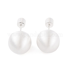 Ohrstecker aus Messing mit runder Kugel für Damen&nbsp;EJEW-G391-24B-S