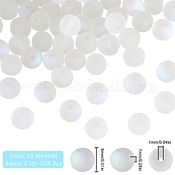 10 Strang transparente Milchglasperlenstränge&nbsp;GLAA-SC0002-25