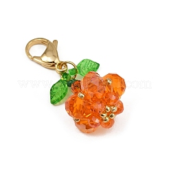 2 colgante de cuentas de semillas de vidrio con temática de Halloween con forma de calabaza.&nbsp;HJEW-MZ00283