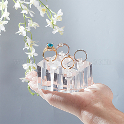 Soportes de exhibición del anillo de acrílico&nbsp;RDIS-WH0011-33