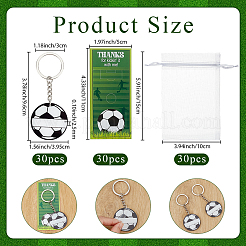 Porte-clés de football en acrylique&nbsp;AJEW-SC0004-14