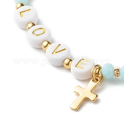 Perlas de vidrio estiran las pulseras&nbsp;BJEW-JB06577-03