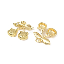 Pendentifs avec zircon cubiques à micro-pavés en laiton&nbsp;KK-H072-10G