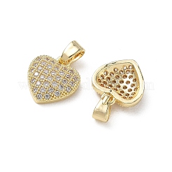 Breloques en laiton micro pavé de zircone cubique transparente pour la saint-valentin&nbsp;KK-A299-16G