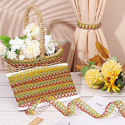 15 Yards Polyester-Spitzenband mit Wellenkante&nbsp;OCOR-WH0047-93A