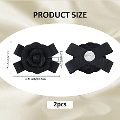 Broches de camelia con lazo en poliéster&nbsp;JEWB-WH0048-03C