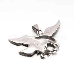 Pendentifs rétro en acier inoxydable 304 avec breloque aigle/faucon&nbsp;X-STAS-F011-05